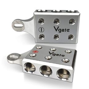 Vgate 6x1/0 AWG Gauge Post Battery Terminals, for Lithium or AGM Lead Acid Battery with Bolt Down Ends or Threaded Studs, M8 or 5/16"-18