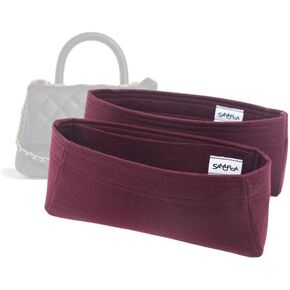 SAMORGA (3-90/ CHA-Coco-Handle-24 Bag Organizer for CHA Coco Handle 24cm size – A set of 2 Bag Organizer Insert Innerbag (1.2mm Burgundy)
