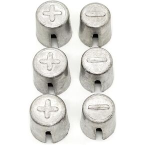 6 Pieces Battery Terminals Post Lead Shims Car Battery Post Caps Adapter Terminal Cable Ends Repair Kits for Positive or Negative Worn Posts Loose Terminal Posts Anode Cathode Sleeves Repair Shim