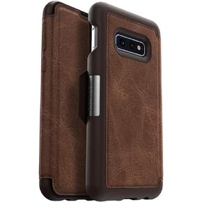 OtterBox Strada Series Case for Galaxy S10e (Only) - Non-Retail Packaging - Espresso (Dark Brown/Worn Brown Leather)