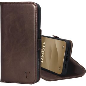 TORRO Premium Leather Case Compatible with iPhone 15 Pro Max 6.7" – Genuine Leather Wallet Flip Folio Case with Kickstand and Card Slots (Compatible with Official MagSafe Chargers) - Black