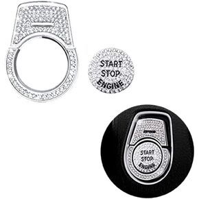 Bling Engine Start Stop Ignition Button Cover for BMW 5 Series 6GT Series 7 Series X3 Series X4 M5, Rhinestone Crystal