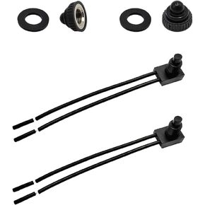 2 PCS Waterproof Push Button Switch 12V On/Off, EP-107 On/Off SPST Switch with 4.5 Inch Lines for Car, Motorcycle, RV, Bathroom Fan, Practical Replacement Car Accessories