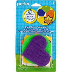 Perler Beads Fun Fusion Bead Pegboards 5-Pack: Heart/Star/Hexagon/Square/Circle
