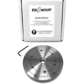6" Steel Wood Lathe Face Plate, 1" x 8tpi Threaded With Locking Set Screw (for Reversing Lathes)