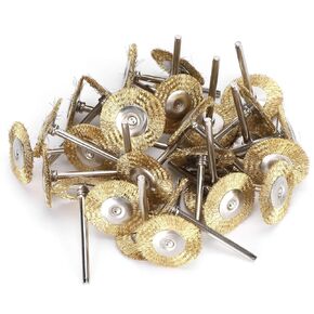 30Pcs Wire Brushes Set, Brass Steel Wire Brush Polishing Wheels Full kit for Dremel Tools(Brass)