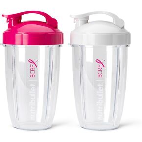 nutribullet® 24 oz To-Go Cups and colored flip-top lids (Black/Green)