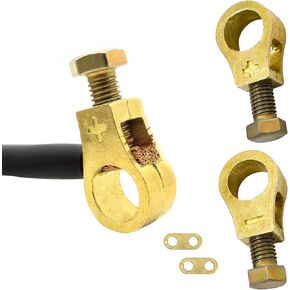 2 PCS Car Battery Terminal Connector Clamps, Pure Copper Auto Battery Cable Ends Connector, Positive & Negative Top Post Battery Terminals Set, Car Accessories for SUV Truck
