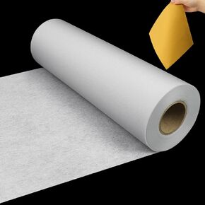 Catephe Medium Weight Interfacing Fabric for Sewing, 11.6" x 32.8yd Iron-On Fusible Interfacing, White Non-Woven Single Sided Apparel Interfacing for DIY Sewing Crafting Quilting Crafts Supplies