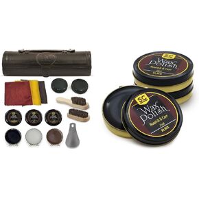Stone and Clark Complete Shoe Care Kit: Premium Black Shoe Polish Pack & Leather Shoe Shine Set