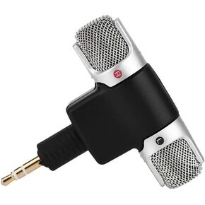 Mini Stereo Microphone for PC Laptop MD Camera, Directional Condenser Flexible Microphone Vlogging Microphone with 3.5mm Gold-Plating Plug