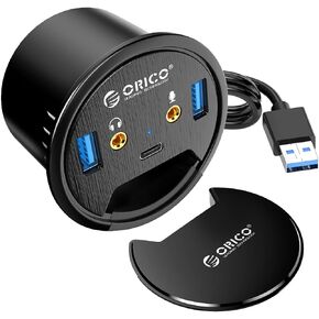 ORICO Desk Grommet, 4 Port USB 3.0 Hub, 5Gbps Data Transmission with 4.9ft Cord for Diameter 2.36" or 60MM Hole, Office Accessories, for PC, Flash Drive, HDD Enclosure and Other USB Devices