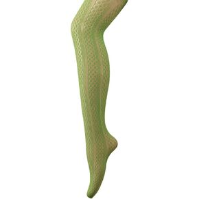 Patterned Fishnets Tights Fish Nets Womens Panty Hose, Green, One Size