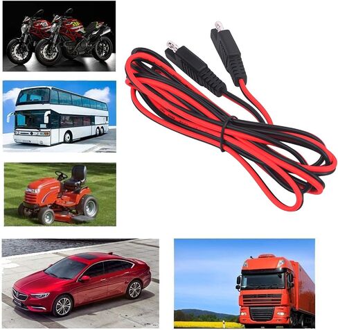 سلك تمديد 18AWG SAE، كابل SAE إلى SAE 2 دبوس 12V-24V قطع سريع لكابل تمديد طاقة DC للسيارات 6 أقدام للألواح الشمسية لمقطورة المخيم (SAE إلى SAE 2m 1 Pack) in Kuwait