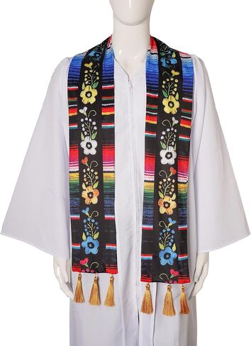 Mexican Graduation Sash Flag Graduation Stole Flowers Graduation Sash Mexico Serape Graduation Sash in Saudi Arabia