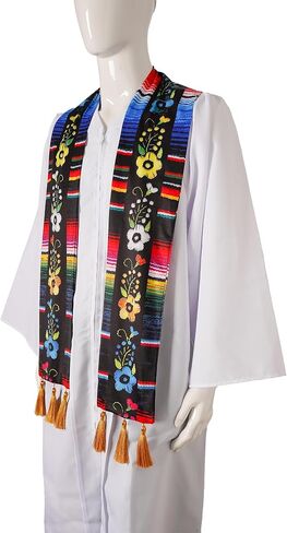 Mexican Graduation Sash Flag Graduation Stole Flowers Graduation Sash Mexico Serape Graduation Sash in Saudi Arabia