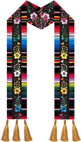 Mexican Graduation Sash Flag Graduation Stole Flowers Graduation Sash Mexico Serape Graduation Sash in Saudi Arabia