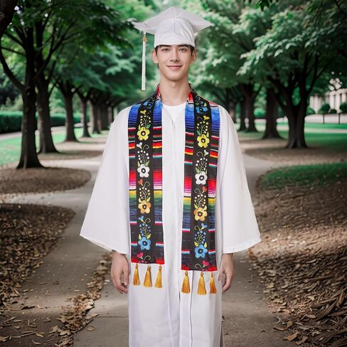 Mexican Graduation Sash Flag Graduation Stole Flowers Graduation Sash Mexico Serape Graduation Sash in Saudi Arabia