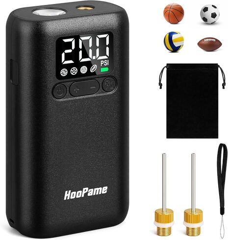 مضخة كرة كهربائية، مضخة كرة للكرات الرياضية، مضخة كرة السلة مع ضوء LED ومقياس ضغط دقيق، مضخة هواء قابلة لإعادة الشحن لكرة السلة، كرة القدم، كرة القدم، الكرة الطائرة، كرة الرجبي (بحد أقصى 20 رطل لكل بوصة مربعة) in Kuwait