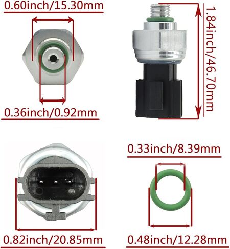 HiSport A/C Pressure Sensor Switch - Compatible with 1993-2015 Nissan 2003-2015 Mitsubishi Replaces BBM461503A ‎92136-1FA0A in Saudi Arabia