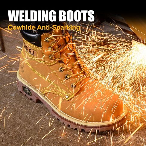 Welding Work Boots for Men Women Slip on Steel Toe Safety Shoes Comfortable Indestructible Work Boots Puncture Proof Lightweight Breathable Construction Shoes in Saudi Arabia