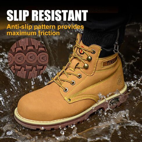 Welding Work Boots for Men Women Slip on Steel Toe Safety Shoes Comfortable Indestructible Work Boots Puncture Proof Lightweight Breathable Construction Shoes in Saudi Arabia