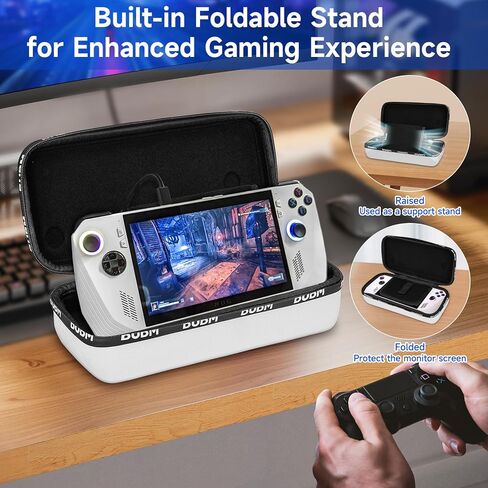 حقيبة حمل متوافقة مع Asus Rog Ally Gaming المحمولة مع واقي الشاشة وأغطية قبضة الإبهام من السيليكون، حقيبة تخزين واقية للسفر ذات هيكل صلب تناسب سبائك Rog وملحقاتها (أبيض) in Kuwait