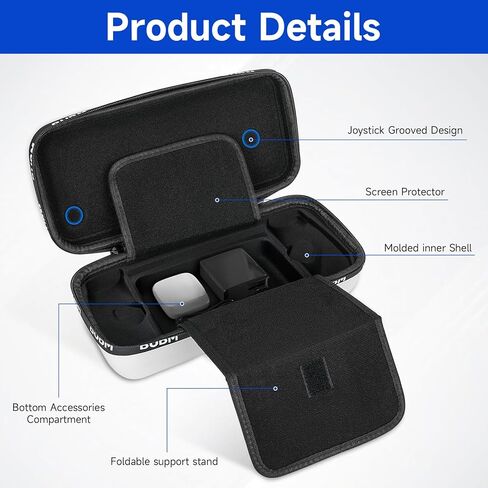 حقيبة حمل متوافقة مع Asus Rog Ally Gaming المحمولة مع واقي الشاشة وأغطية قبضة الإبهام من السيليكون، حقيبة تخزين واقية للسفر ذات هيكل صلب تناسب سبائك Rog وملحقاتها (أبيض) in Kuwait