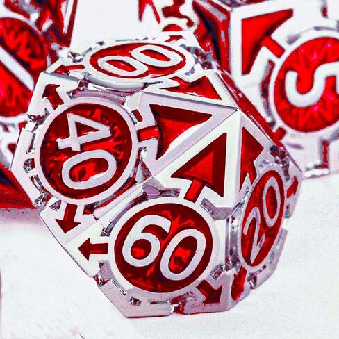 Rare Chrome-Plated DND Dice Set, Metal D&D Dice Sets Made of Durable Zinc Alloy，Dungeons and Dragons Dice with Gift Box, D and D Dice Set (Blue) in Saudi Arabia