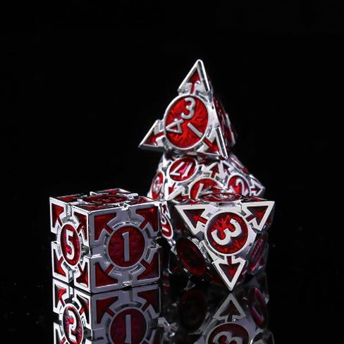 Rare Chrome-Plated DND Dice Set, Metal D&D Dice Sets Made of Durable Zinc Alloy，Dungeons and Dragons Dice with Gift Box, D and D Dice Set (Blue) in Saudi Arabia