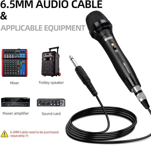 D Debra Audio D86 Wired Dynamic Microphone, Pro Cardioid Handheld Mic with Mic Clip and ON/Off Switch, Metal Vocal Karaoke Mic for Speaker, Karaoke Singing Machine, Amp, Mixer Audio in Kuwait