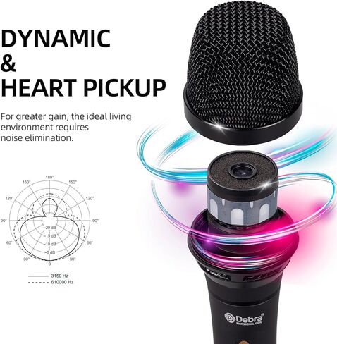 D Debra Audio D86 Wired Dynamic Microphone, Pro Cardioid Handheld Mic with Mic Clip and ON/Off Switch, Metal Vocal Karaoke Mic for Speaker, Karaoke Singing Machine, Amp, Mixer Audio in Kuwait