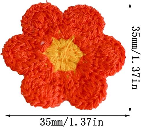 30Pcs Flower Patches, 6 Colors Daisy Sew On Embroidered Appliques, Cute Valentines to Crochet Flowers for Clothes Backpacks Jeans Hat Hair Clips Decorative Embroidered Appliqué Patches (1.96inch) in Saudi Arabia