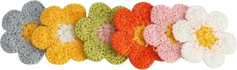 30Pcs Flower Patches, 6 Colors Daisy Sew On Embroidered Appliques, Cute Valentines to Crochet Flowers for Clothes Backpacks Jeans Hat Hair Clips Decorative Embroidered Appliqué Patches (1.96inch) in Saudi Arabia