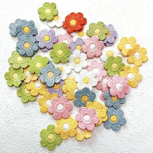 30Pcs Flower Patches, 6 Colors Daisy Sew On Embroidered Appliques, Cute Valentines to Crochet Flowers for Clothes Backpacks Jeans Hat Hair Clips Decorative Embroidered Appliqué Patches (1.96inch) in Saudi Arabia