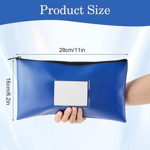 2 Pieces Money Bag for Cash Bank Deposit Money Bags with Zipper 11×6.2 in Security Zipper Wallet with Clear Window Cash Wallet Pouches with Label for Coins Cosmetics Invoice Bills Tools(Black & Blue) in Saudi Arabia