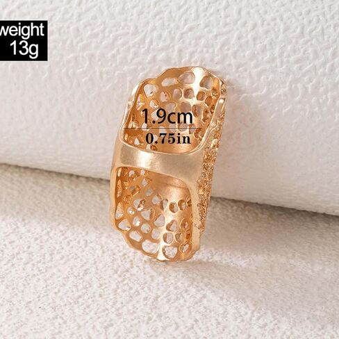 Vintage Flower Ring for Women Gold Hollow Flower Finger Ring Pink Rhinestone Ring Bohemian Flower Ring Exaggerated Ethnic Style Ring for Teen Girls Gifts in Saudi Arabia