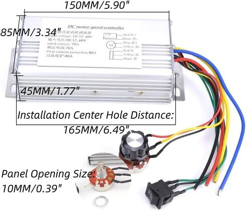 PWM Motor Speed Controller, 12V-60V 70A DC Speed Regulator with Forward/Reverse Bidirectional Rotation in Saudi Arabia