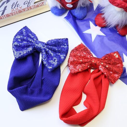 Black Sequin Bow Baby Headbands, White Big Bows for Baby Girls Hair Bow Baby Girl Elastic Wide Hairbands for Baby Girls Newborn and Infant Hair Accessories Unisex-Babies Gift in Saudi Arabia