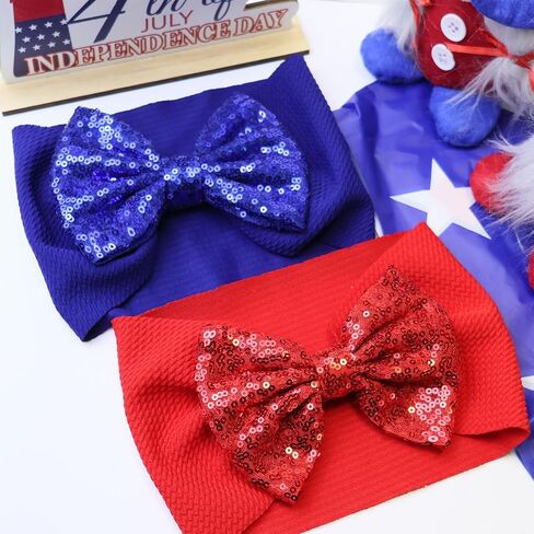 Black Sequin Bow Baby Headbands, White Big Bows for Baby Girls Hair Bow Baby Girl Elastic Wide Hairbands for Baby Girls Newborn and Infant Hair Accessories Unisex-Babies Gift in Saudi Arabia
