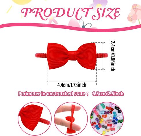 Aster 40Pcs Hair Bows for Toddler, Baby Hair Ties with Bows 2.5 Inch Elastic Ponytail Rubber, Elastic Girls Hair Bands Toddler Hair Accessories for Baby Girls, Multicolor in Saudi Arabia