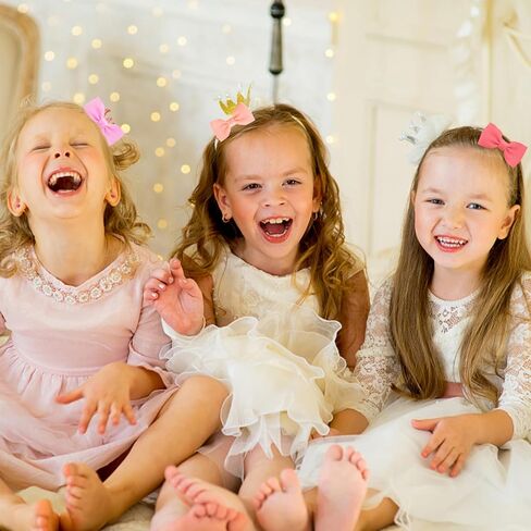 Aster 40Pcs Hair Bows for Toddler, Baby Hair Ties with Bows 2.5 Inch Elastic Ponytail Rubber, Elastic Girls Hair Bands Toddler Hair Accessories for Baby Girls, Multicolor in Saudi Arabia