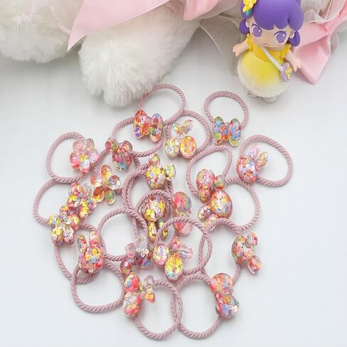 20 Pcs Hair Ties with Balls for Girls Toddlers Hair Ties 5 Styles Cute Candy Color Elastic Ponytail Holders for Kids Baby Hair Accessories Soft Bright Hair Bands for Girls,Toddlers ﻿ in Saudi Arabia
