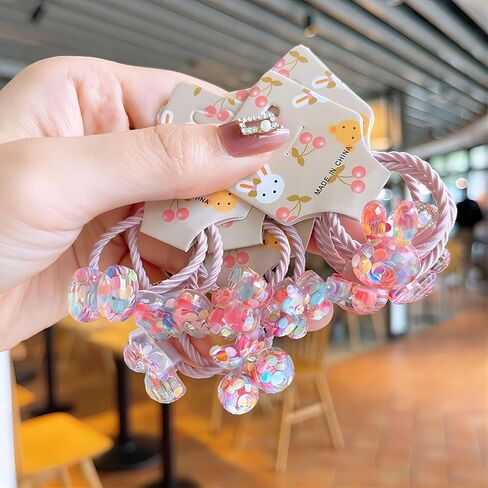 20 Pcs Hair Ties with Balls for Girls Toddlers Hair Ties 5 Styles Cute Candy Color Elastic Ponytail Holders for Kids Baby Hair Accessories Soft Bright Hair Bands for Girls,Toddlers ﻿ in Saudi Arabia