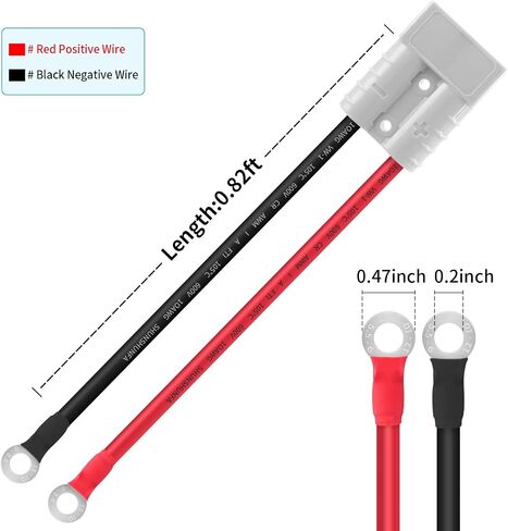 كابل رافعة شوكية كهربائية ببطارية 35 أمبير 10Awg بطول 0.82 قدم مع موصل سريع ومحطة من النوع O للعربات والسيارات السياحية والبطاريات والمحركات والجرارات (رمادي) in Saudi Arabia