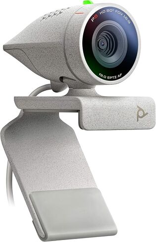 Poly Studio P5 Professional HD 1080p Webcam 4x Zoom 2 Megapixels USB Computer Camera Microphone for PC, Mac, Streaming, Video Conferencing for Windows MacOS, 1 Year HP Warranty, White (Renewed) in Saudi Arabia