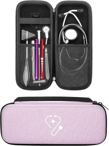 YINKE Stethoscope Case for 3M Littmann Classic III/Cardiology IV/Lightweight II S.E. & MDF Acoustica Stethoscope, Hard Organizer Storage Bag for Nurses and Doctors Accessory (Pink) in Saudi Arabia