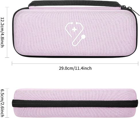 YINKE Stethoscope Case for 3M Littmann Classic III/Cardiology IV/Lightweight II S.E. & MDF Acoustica Stethoscope, Hard Organizer Storage Bag for Nurses and Doctors Accessory (Pink) in Saudi Arabia