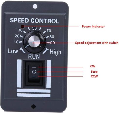 DC12V-60V 10A Motor Speed Controller, DC Motor Speed Controller, CW/CCW Adjustable Speed Controller with Switch, for DC Motor Speed Regulation in Saudi Arabia