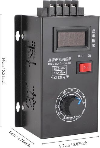 Universal PWM DC 6V-90V 15A Wide Voltage Stepless Brushed Motor Speed Controller High Precision Variable PLC Voltage & Speed Regulator with Output Voltage LED Display in Saudi Arabia